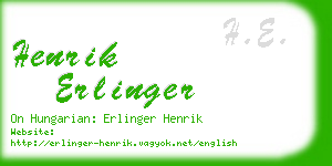 henrik erlinger business card